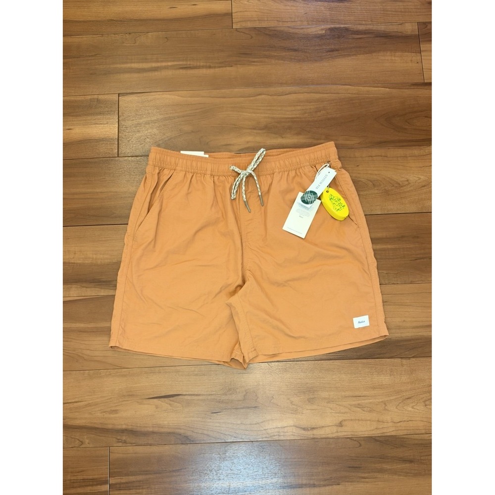 Katin Poolside Volley Swim Trunks Orange Nylon Mesh Lined 7" Inseam Men's Medium
